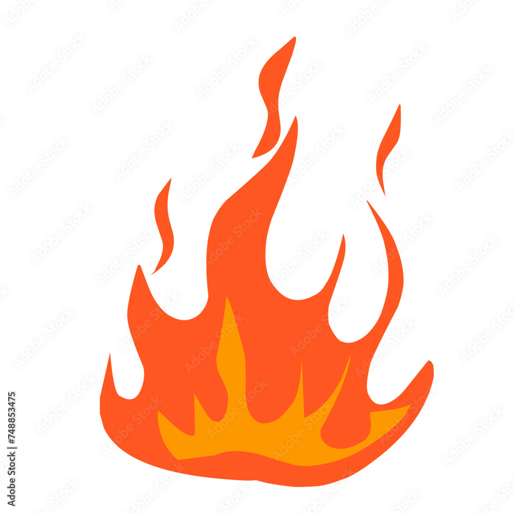 Set of red and orange fire flames. Collection of hot glowing elements. Idea of energy and power. Isolated vector illustration in flat style Set of red and orange fire flames. Collection of hot glowing elements. Idea of energy and power. Isolated vector illustration in flat style