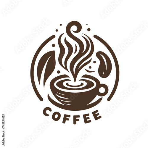 Flat logo coffee elements and coffee accessoris vector