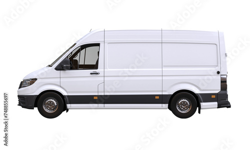 Modern white delivery van isolated on white © tiero