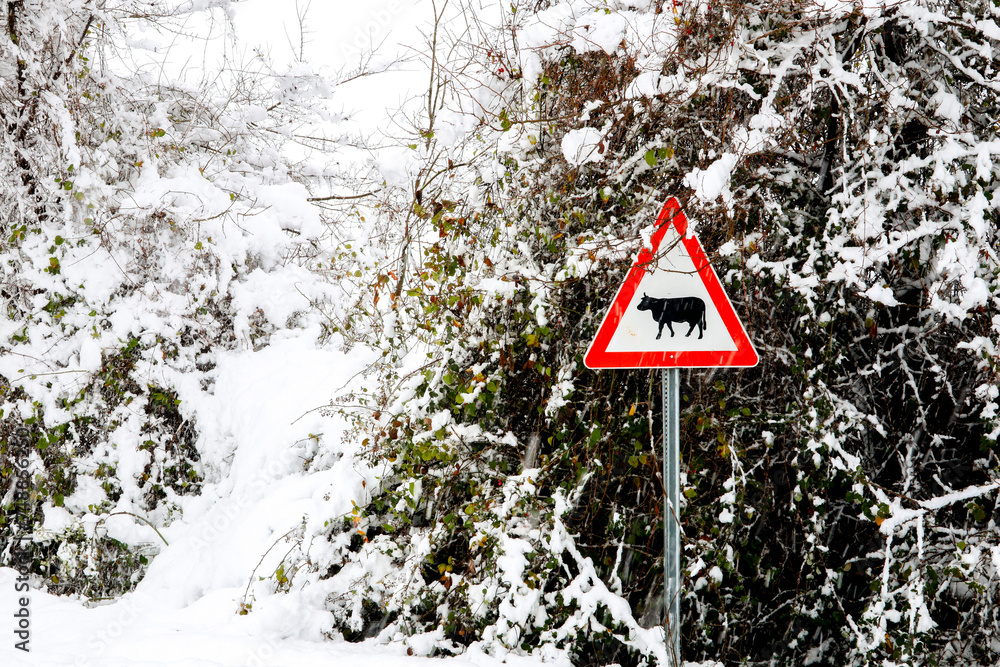 Traffic warning sign stating Traffic warning sign stating