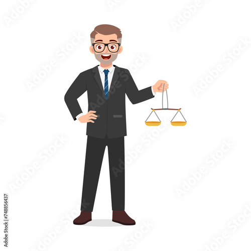 man lawyer holding scale of justice