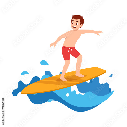 young man do surfing on the ocean wave