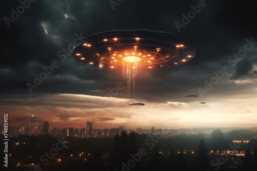 flying saucer, ufo plane, alien spaceship, flying