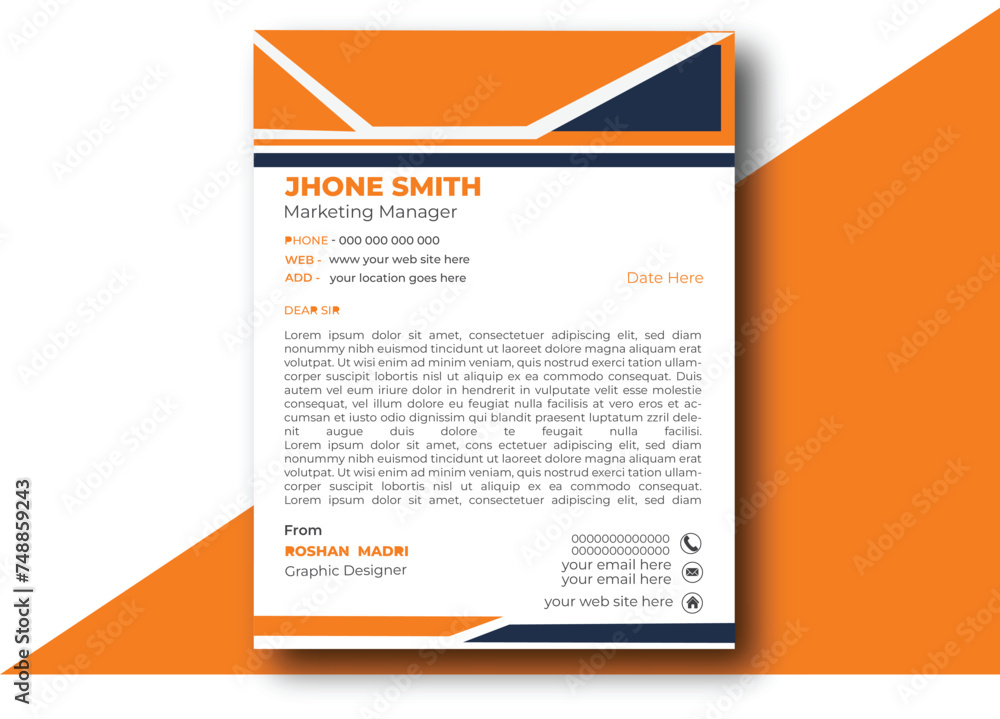 Obraz premium letter head design template illustrator