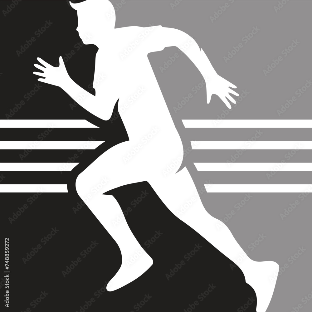 Marathon run. Group of running people, men and women. Isolated vector silhouettes Marathon run. Group of running people, men and women. Isolated vector silhouettes