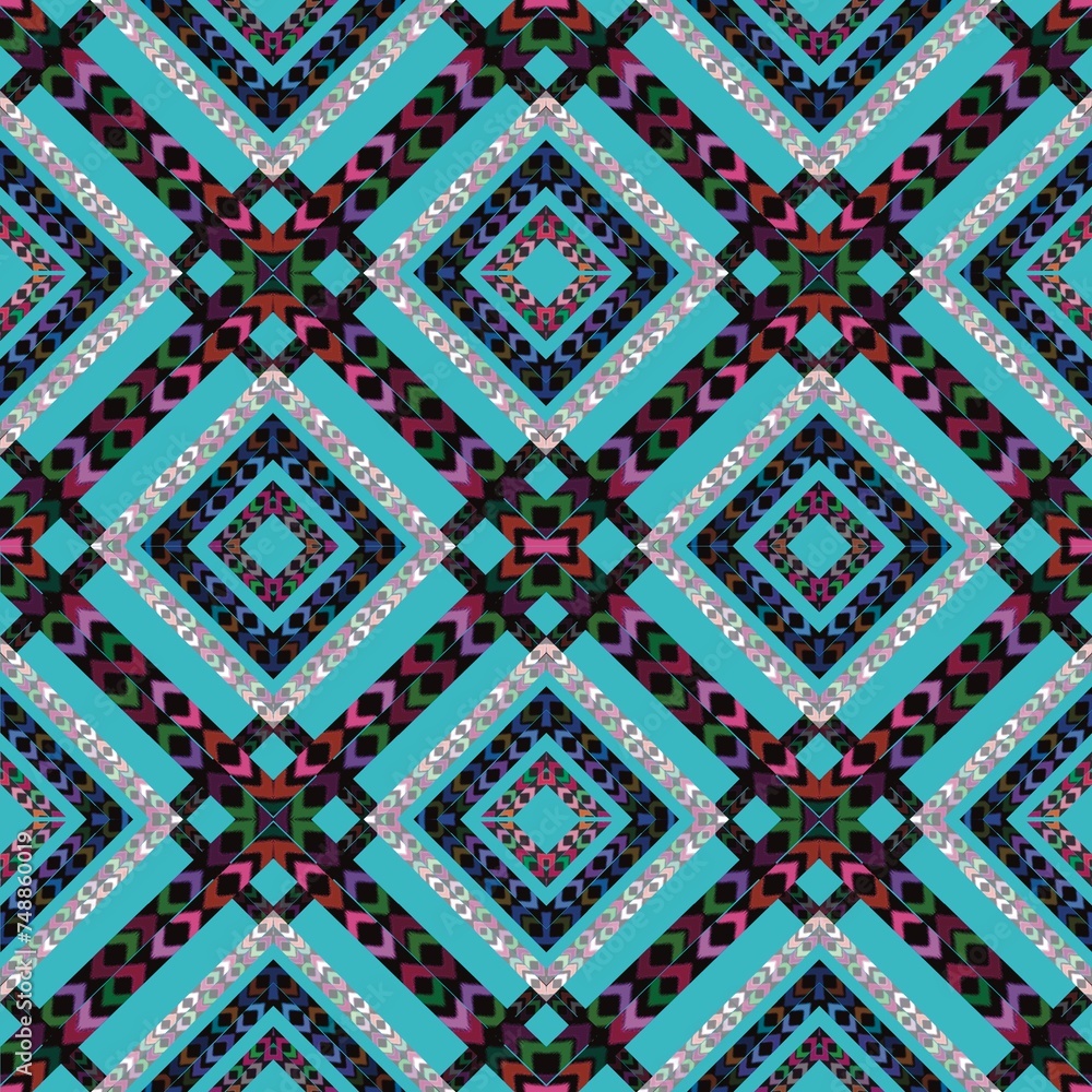 Traditional ethnic, geometric, ethnic,culture,ikat, fabric pattern for textiles,rugs,wallpaper,clothing,sarong,batik,wrap,embroidery,print,background, illustration, ikat