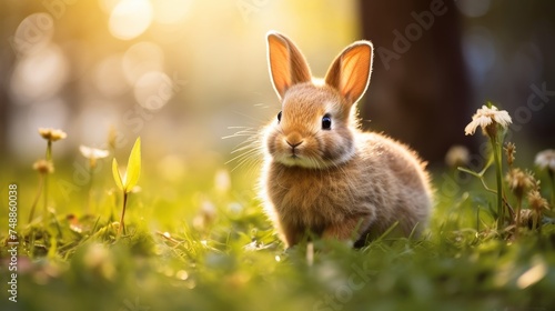 cute animal pet rabbit or bunny smiling and laughing isolated with copy space for easter background  rabbit  animal  pet  cute  fur  ear  mammal  background  celebration  generate by AI.