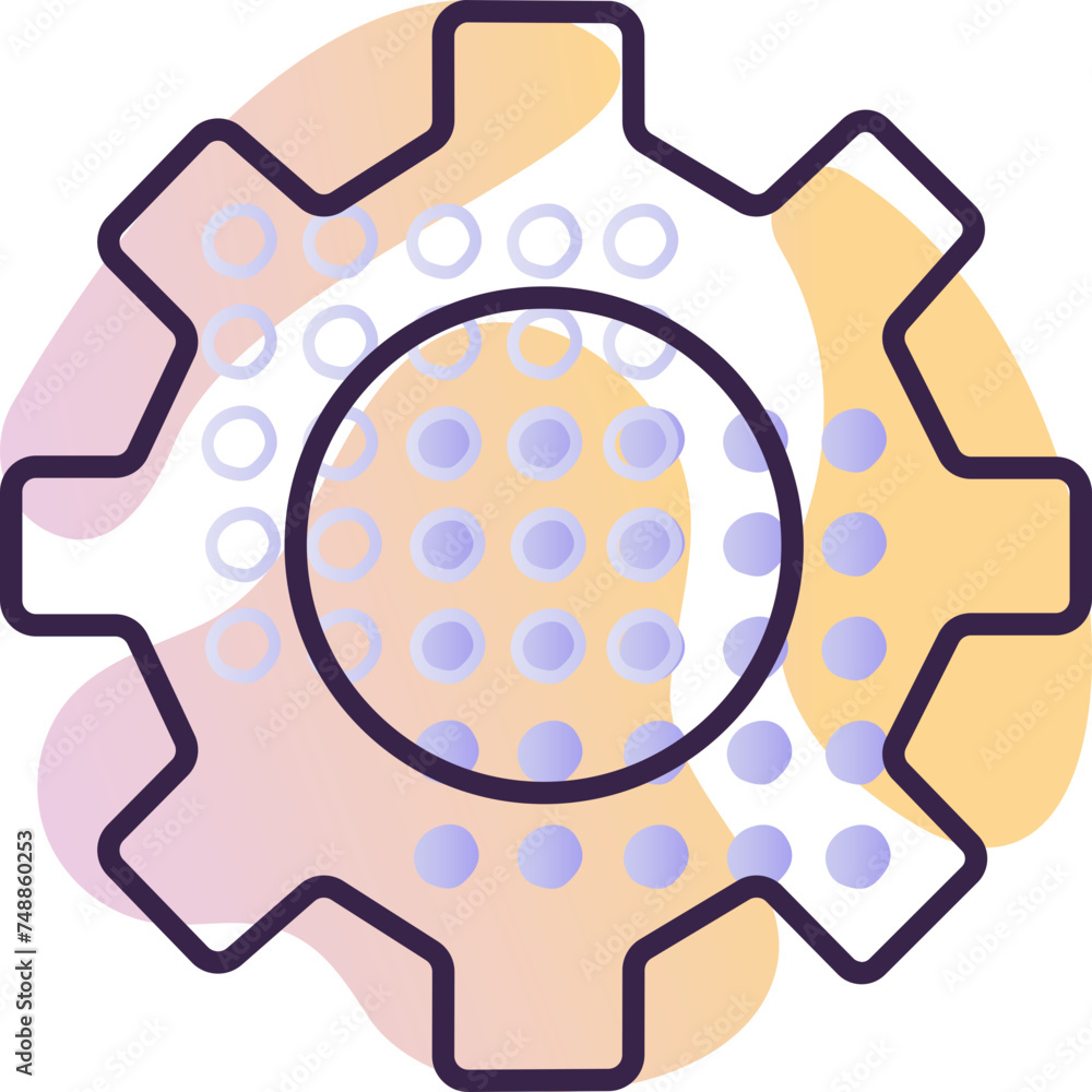 Gear mechanism, pinion sign, dark blue line vector icon with a gradient background Gear mechanism, pinion sign, dark blue line vector icon with a gradient background
