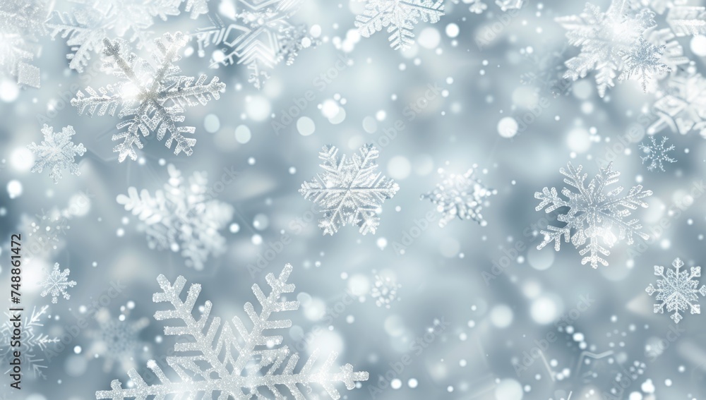 a white snowy background with silver snowflakes Generative AI a white snowy background with silver snowflakes Generative AI