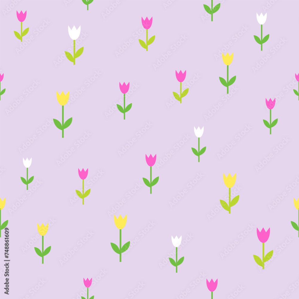 Spring, Flowers, tulips, seamless pattern