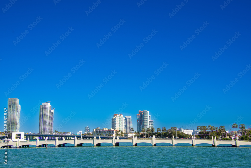 Architecture of the city of Miami view from the south channel