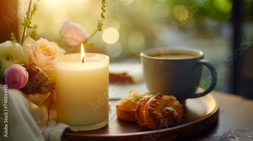 Morning Serenity with Aromatic Candle and Fresh Coffee © Andreas