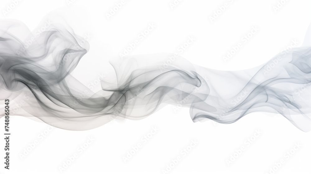 Smoke outline border asset, graphics for designers, design, white background - obrazy, fototapety, plakaty 