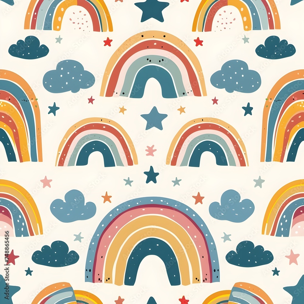 Seamless repeating pattern of rainbows Seamless repeating pattern of rainbows