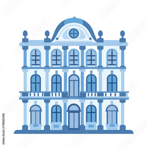 Museum Building icon. Vector style is flat iconic symb