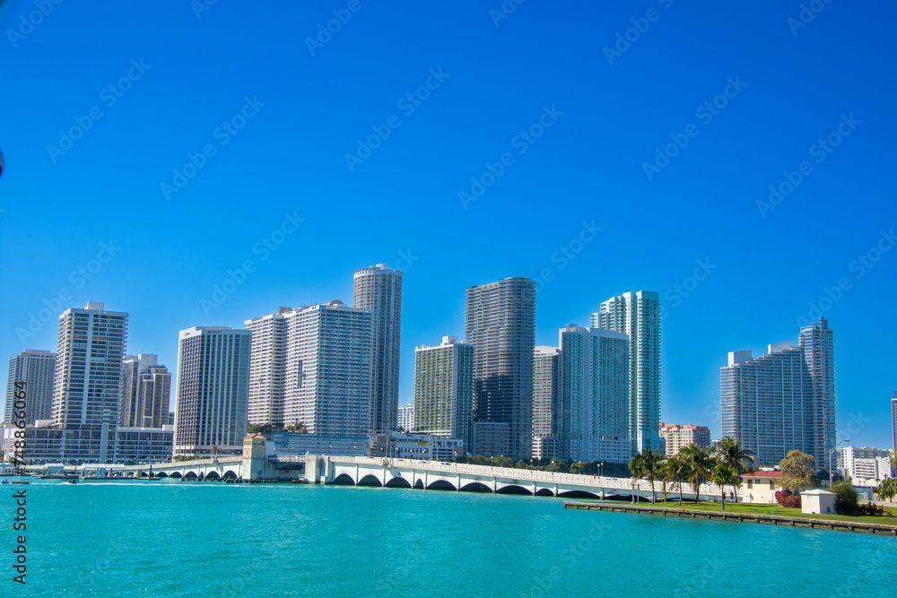 Architecture of the city of Miami view from the south channel