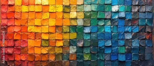 Colorful Mosaic Tiles  Vibrant Palette of Artistic Tiles  A Rainbow of Tile Colors  Tiles in a Spectrum of Hues.