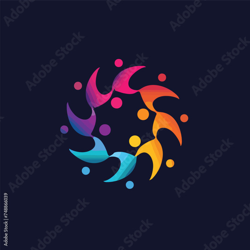 People family together human unity logo vector icon
