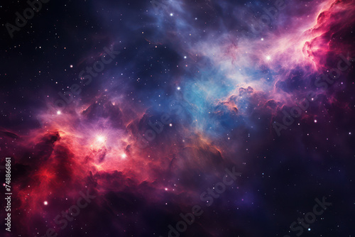 Starry Cosmos  Captivating Nebula of Infinite Creation in the Dark Night Sky.