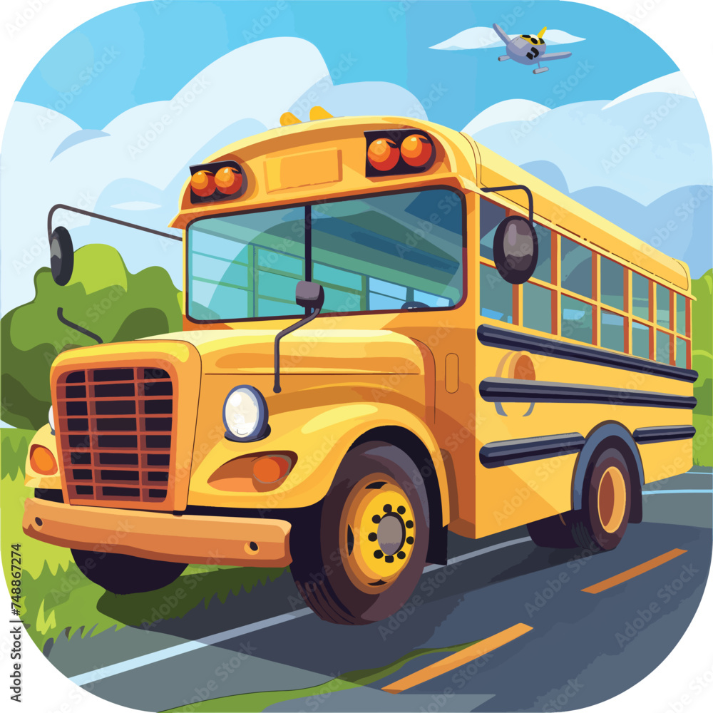 School Bus theme icon suitable for web application or