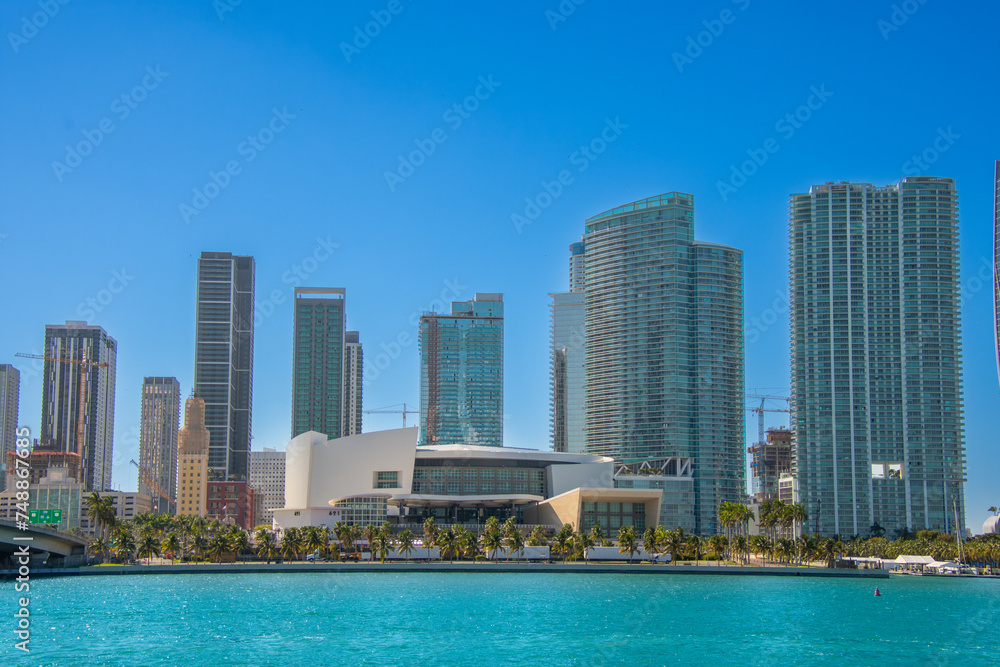 Architecture of the city of Miami view from the south channel