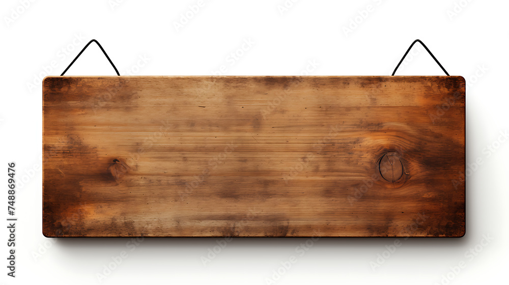 Realistic wood sign on white background Realistic wood sign on white background
