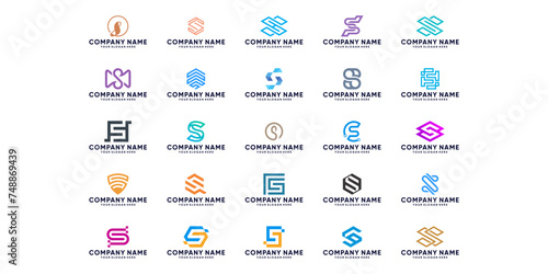 letter s monogram logo design collection, modern digital icons