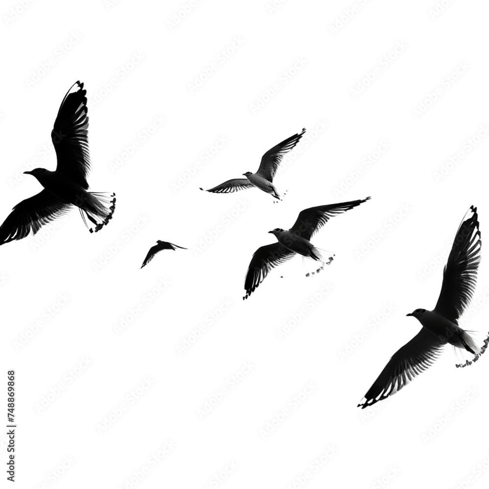 Obraz premium birds in flight on transparent background