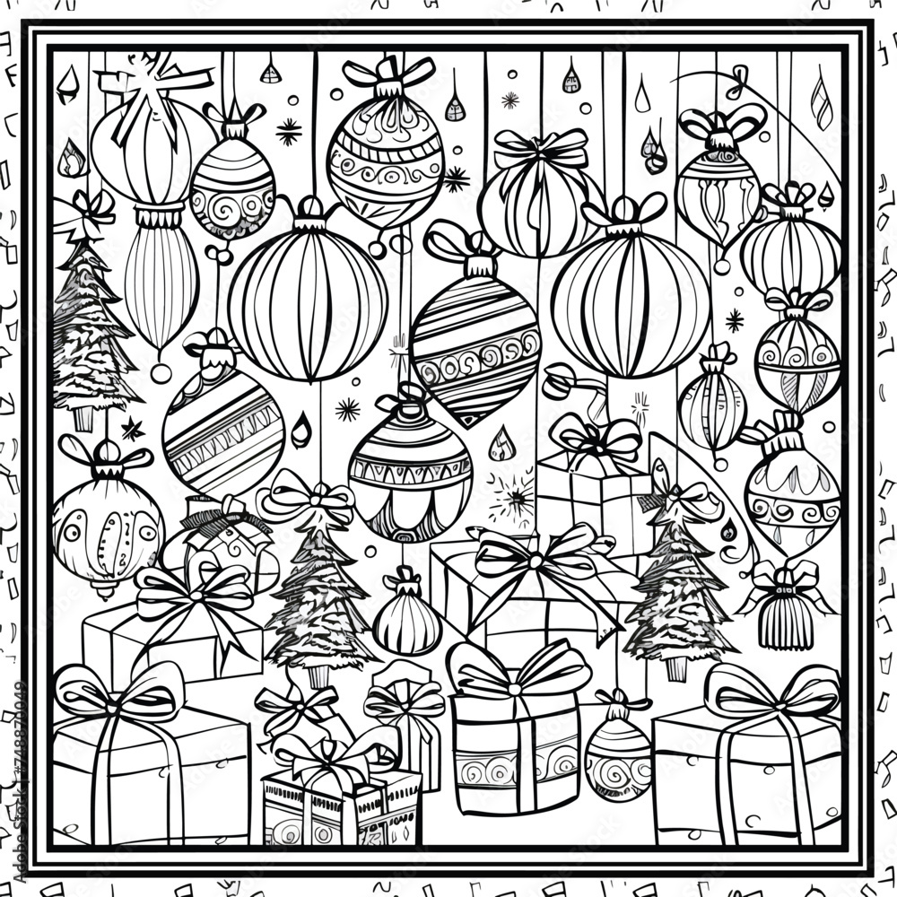 Vector holiday festive element decor coloring. Holiday
