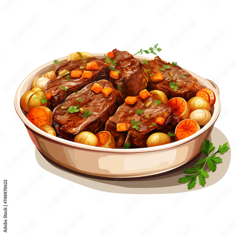 Pot roast isolated on transparent background Pot roast isolated on transparent background