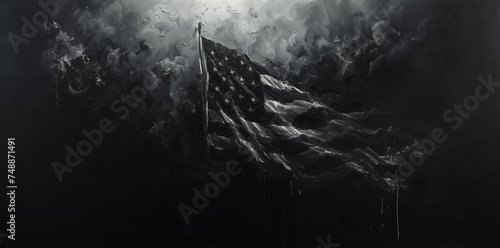 usa flag poster texture in 3d illustration