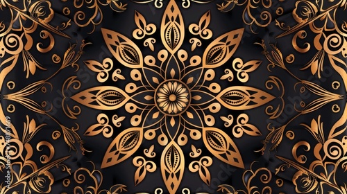 Art Pattern Seamless Design Background - Fabric Carpet Ethnic Mandala Wrapping Geometric Style created with Generative AI Technology