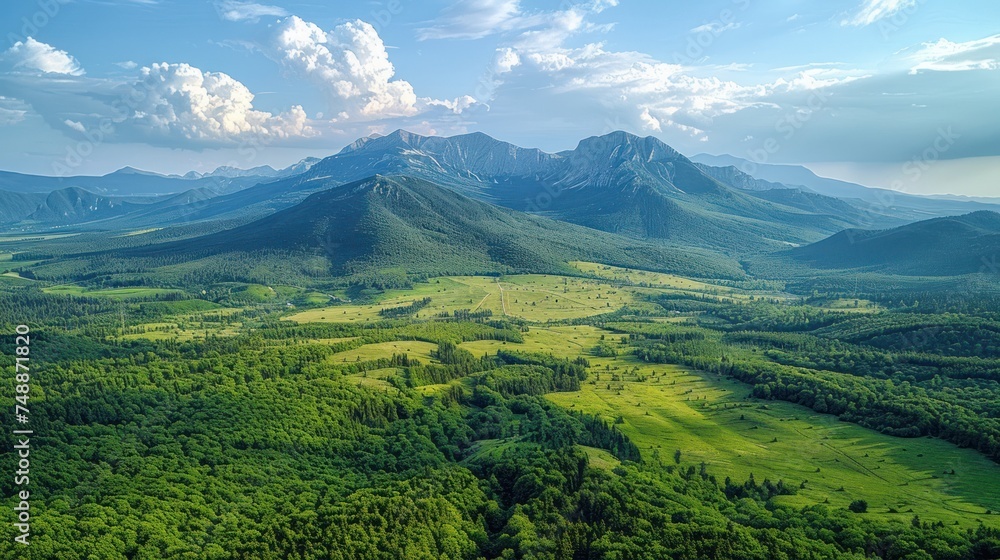 Panoramic view of mountain landscape in Rohace area of the Tatra National Park