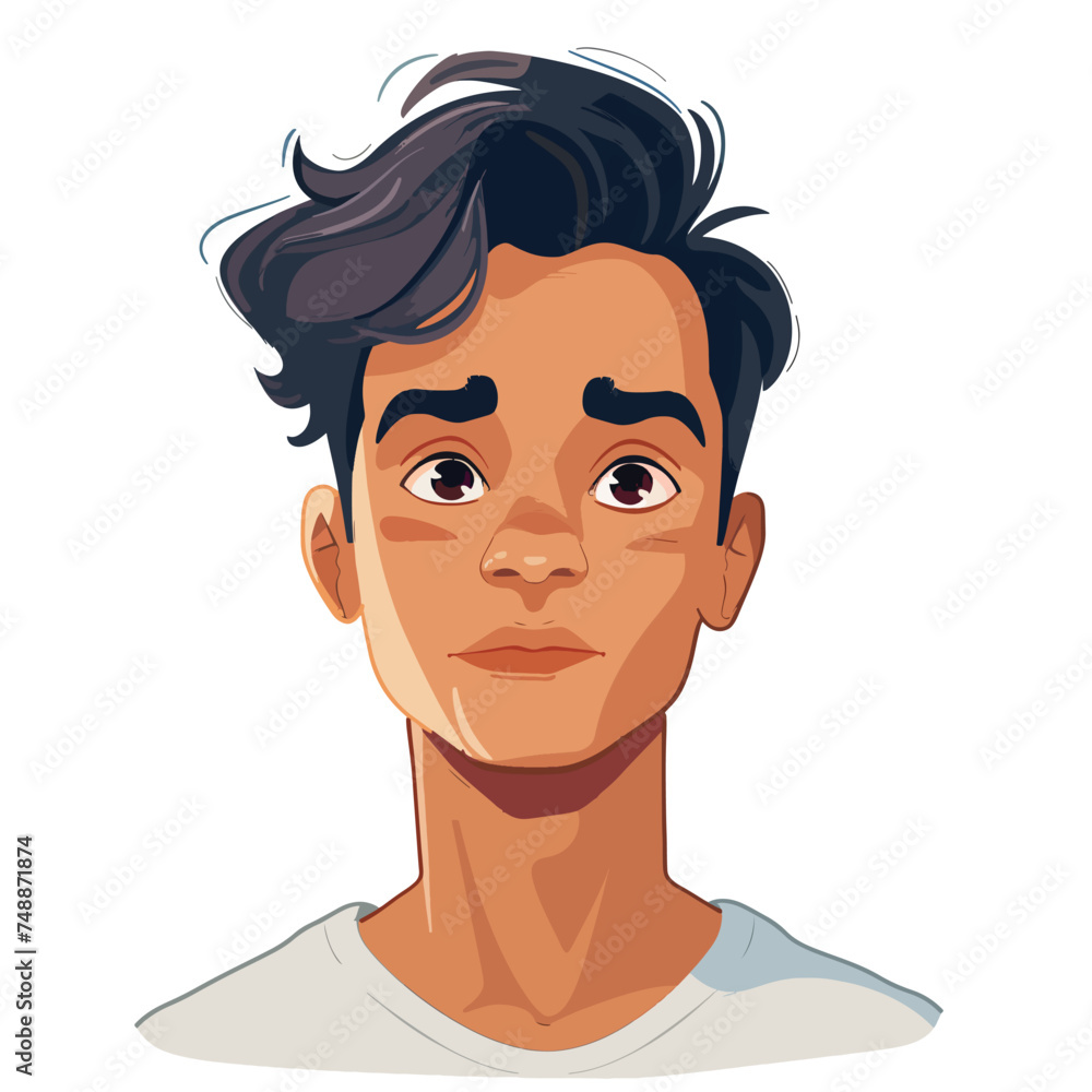 Young man head avatar character