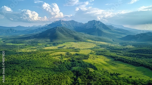 Panoramic view of mountain landscape in Rohace area of the Tatra National Park