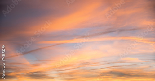 colorful sunset sky, yellow orange and pink colors