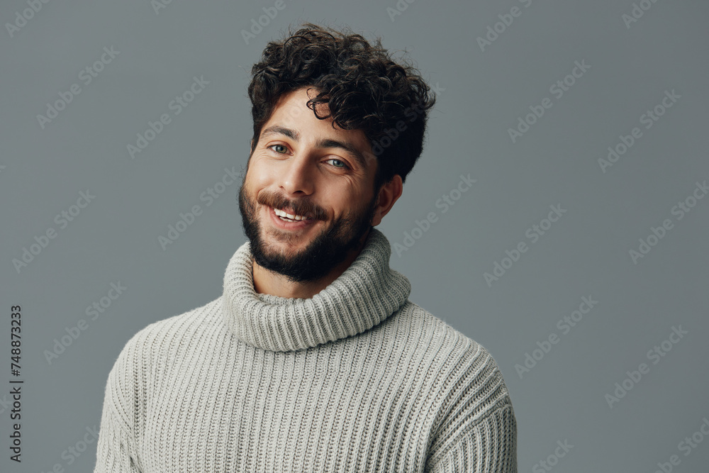 Obraz premium Expression man adult isolated young person background guy face casual confidence portrait male handsome