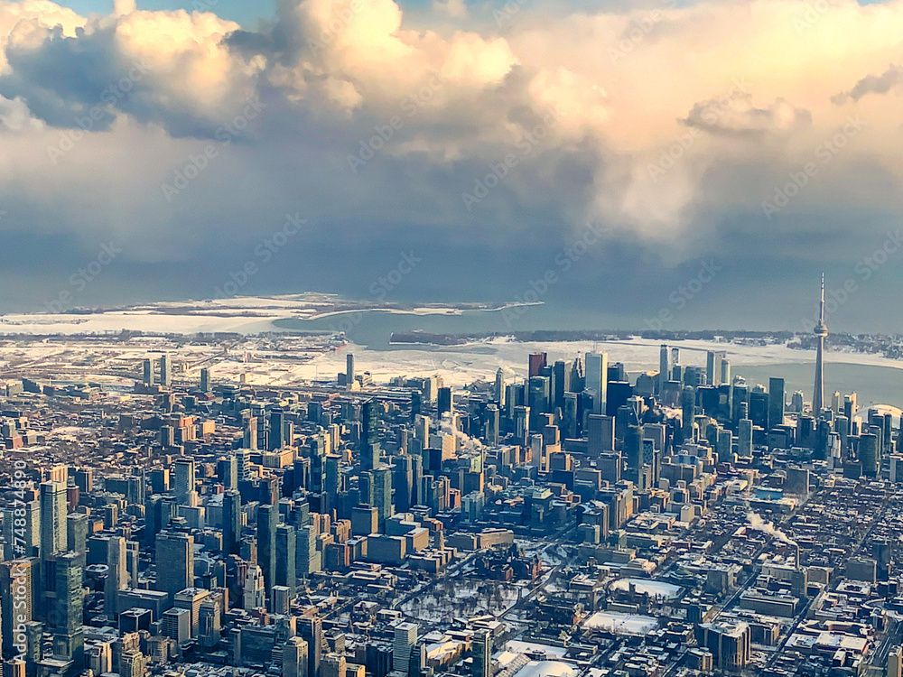 Aerial view of the Toronto Canada skyline