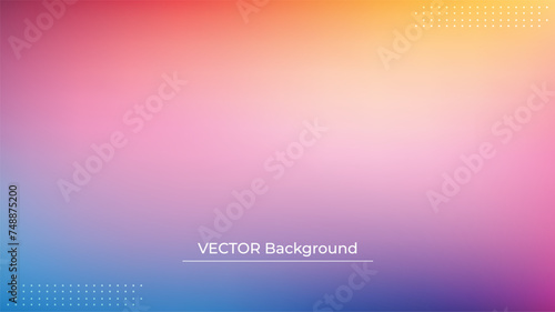 Smooth and blurry colorful gradient mesh background. Modern bright rainbow colors. Easy editable soft colored vector banner template. Premium quality