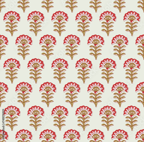 Indian Traditional floral block screen print booti design indian traditional 