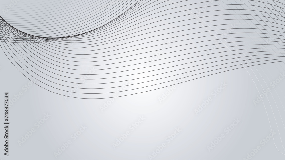 Naklejka premium White and gray curve line background wallpaper vector image for presentation
