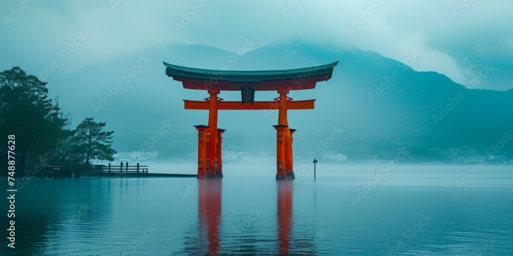 Japan at the floating gate of Itsukushima Shrine. Japan at the floating gate of Itsukushima Shrine.