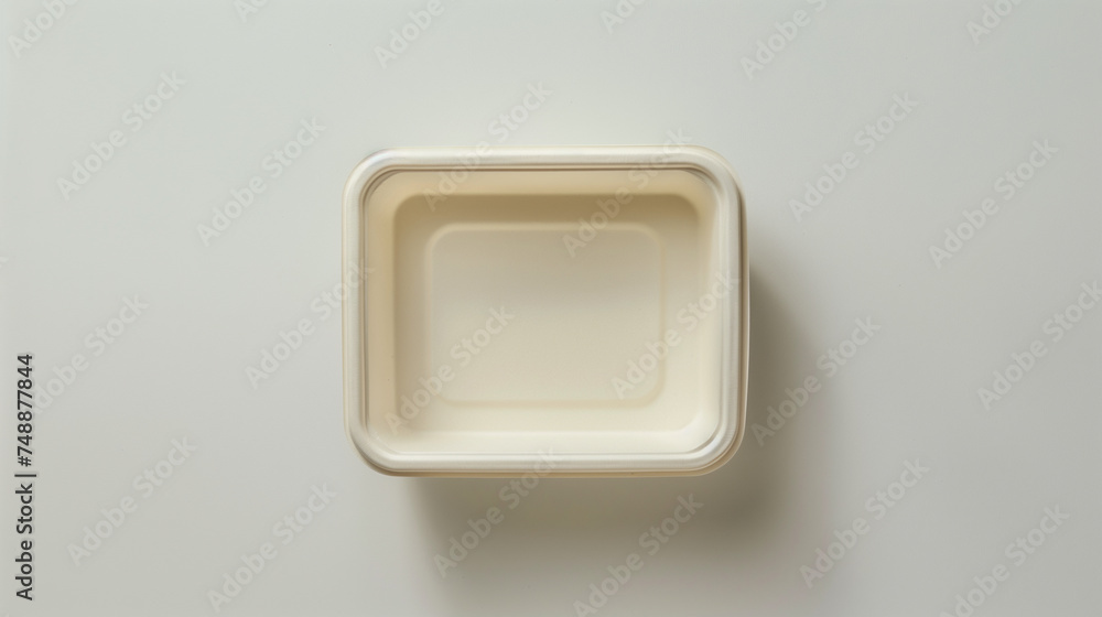 Top-Down View of a Biodegradable Food Container Top-Down View of a Biodegradable Food Container