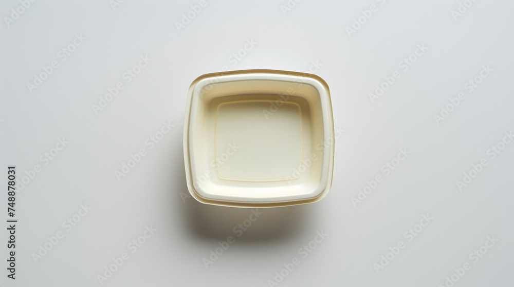 Top-Down View of a Biodegradable Food Container Top-Down View of a Biodegradable Food Container