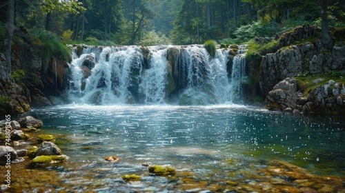 Waterfall in High Tatras in Slovakia, long exposure