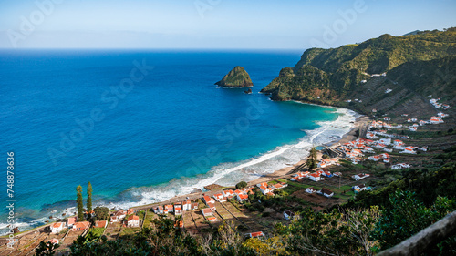 Obraz na płótnie Landscapes at Azores islands, hiking at Santa Maria, Portugal, travel in Europe