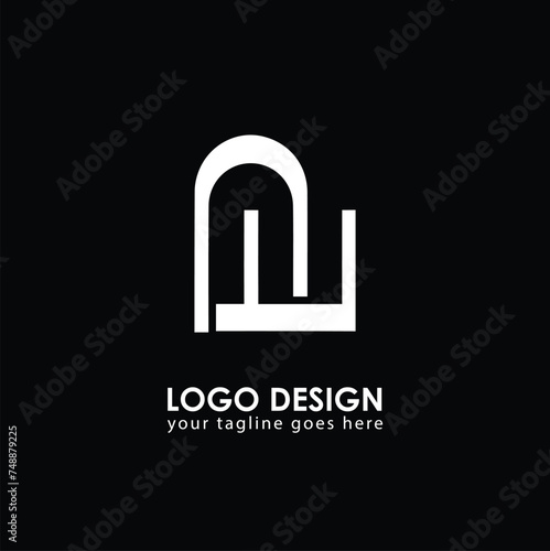 NU NU Logo Design, Creative Minimal Letter NU NU Monogram