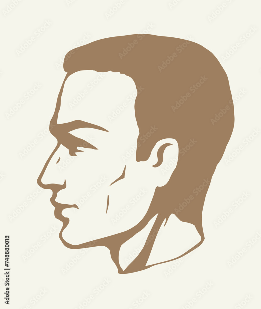 Profile of a handsome man. Vector drawing Profile of a handsome man. Vector drawing