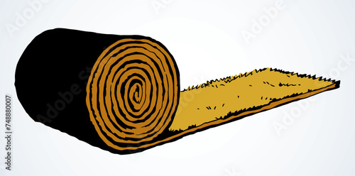 Rolled straw roll. Vector drawing