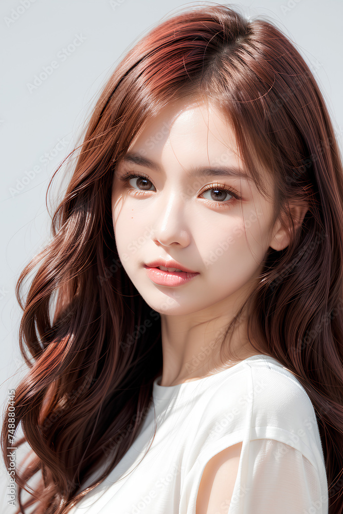 Gorgeous Young Female Model - Fashion or Cosmetics Model - Beauty with Perfect Fine Features - Beautiful Smooth Hair Gorgeous Young Female Model - Fashion or Cosmetics Model - Beauty with Perfect Fine Features - Beautiful Smooth Hair